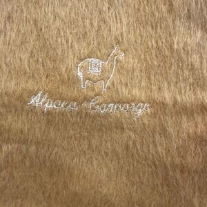 Alpaca Camargo 100% Alpaca Scarf Camel Brown Fringe Made Peru Llama Vintage Fuzz
